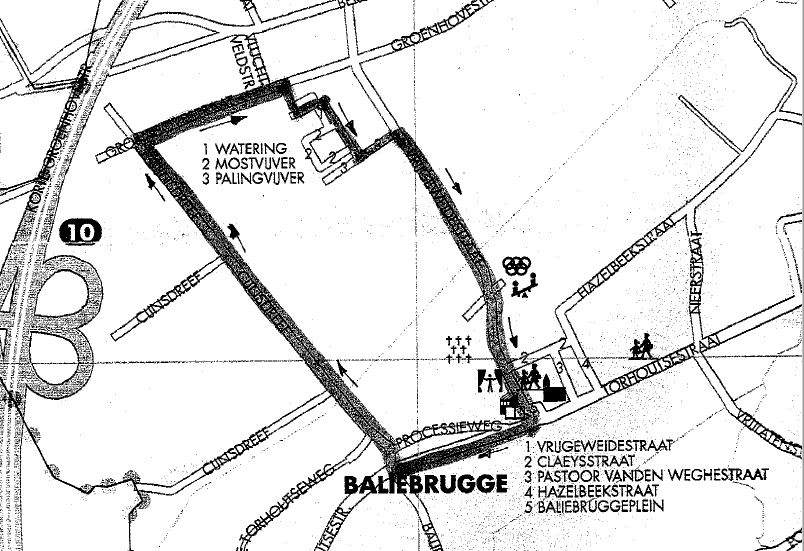 Parcours PK Aspiranten en wegwedstrijd Miniemen 4juni2017